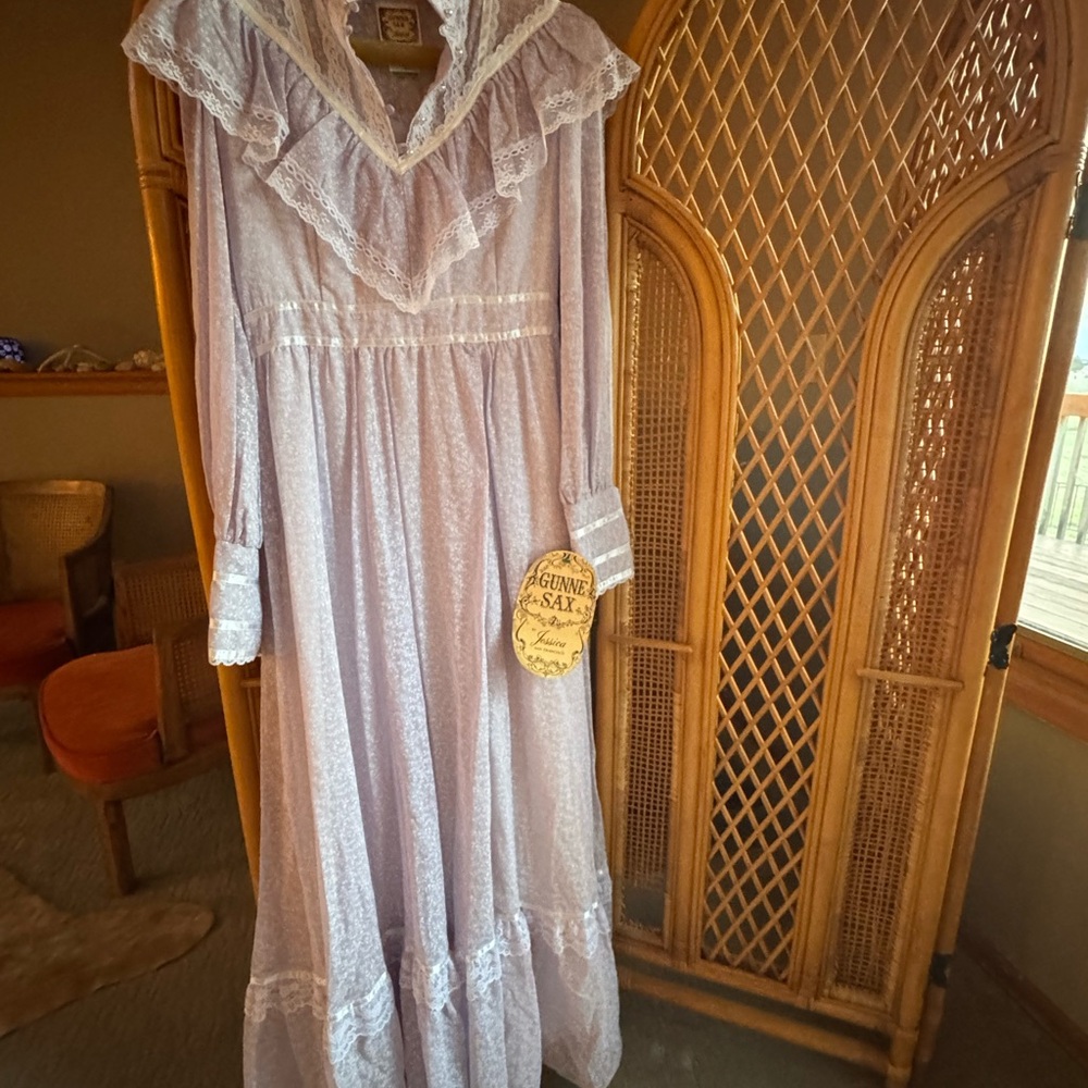 Gunne Sax Lavender Floral Dress
